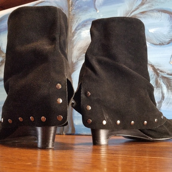 naughty monkey Shoes - NAUGHTY MONKEY BLACK SUEDE STUDDED BOOTS 8.5